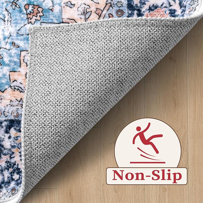SERISSA Area Rug 3x5 Boho Rugs for Bedroom, Washable Kitchen Rugs Non-Slip - Image 4