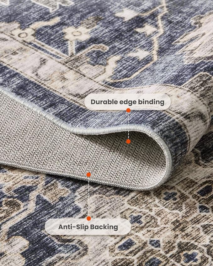 AMADA HOMEFURNISHING 8x10 Washable Area Rug, Low-Profile Large Area Rug - Image 6