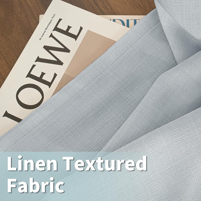 LAMIT 72 inch Linen Curtains for Living Room, Grommet Thick Linen Textured - Image 2