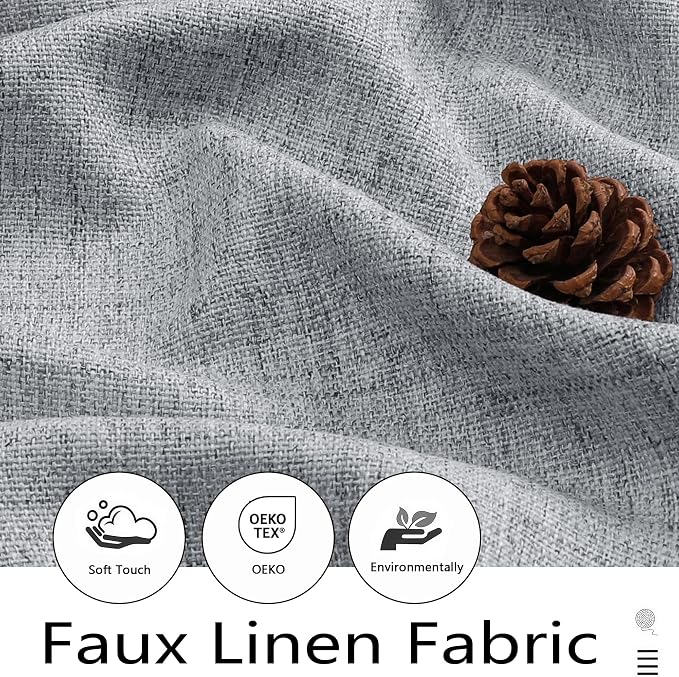Valances for Windows, Light Filtering Faux Linen Textured Small Short Valance - Image 3