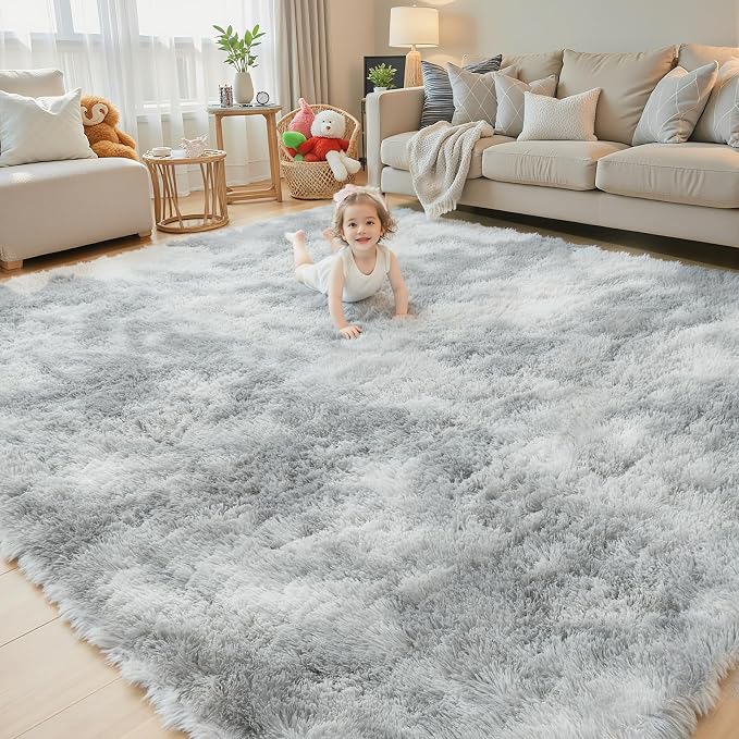 Rugs for Living Room 5x8, Alfombras para Salas Shag Large Plush Soft Area Rug by Junhejiamei