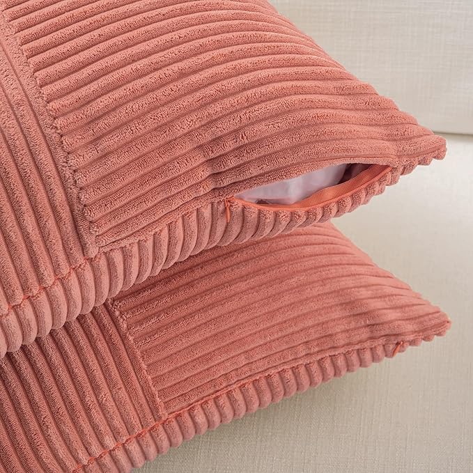 Fancy Homi 2 Packs Coral Lumbar Decorative Throw Pillow Covers 16x26 Inch - Image 4