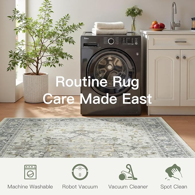 Lofus 5x7 Area Rugs for Living Room, Machine Washable Non-Slip Area Rug - Image 7