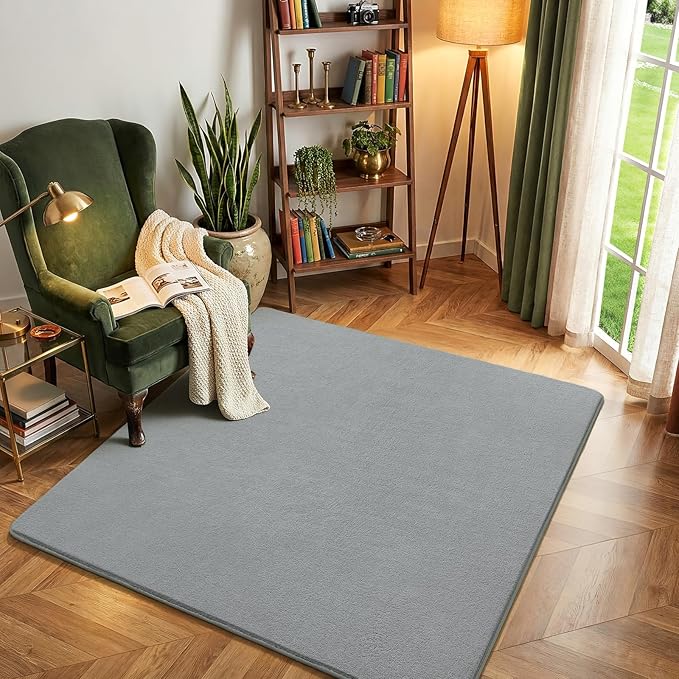 Amearea 6x6 Square Area Rugs for Bedroom Living Room, Modern Grey Thickened - Image 7