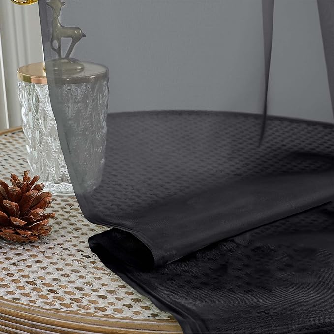 Gwine Black Sheer Curtains 108 Inches Long - Image 8
