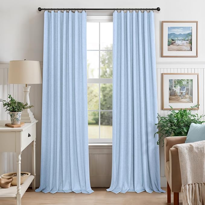 Light Blue Black Out Curtains 96 Inches Long - Image 9