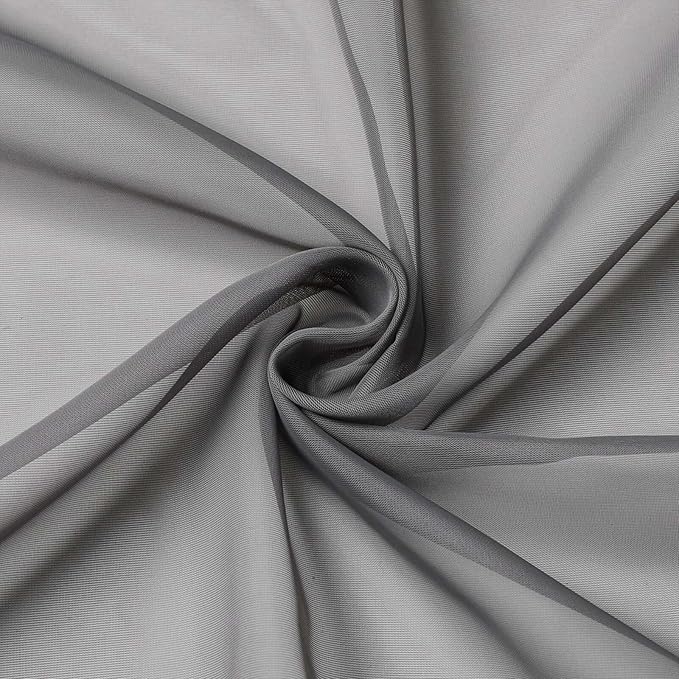 Grey Kitchen Curtains 30 Inch Length Tier 2 PCS, Solid Soft Half Curtains - Image 9