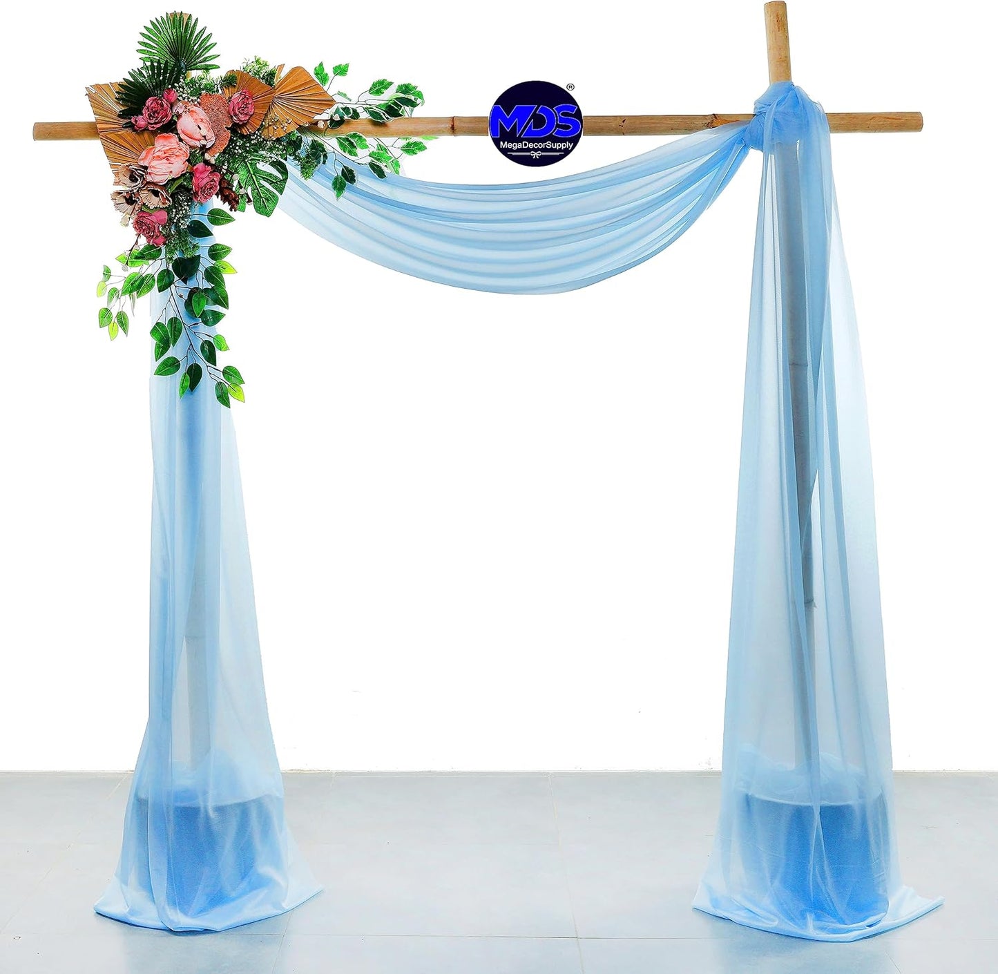 MDS Halloween Chiffon Draping Fabric - 1 Panel, 30" Wide x 40ft Long - Sheer Spooky Arbor & Canopy Drapery for Haunted House Backdrops, Party Ceilings, DIY Costumes & Themed Events - Turquoise