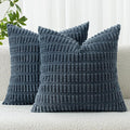 MIULEE Pack of 2 Corduroy Decorative Euro Sham Throw Pillow Covers 24x24 Inch by MIULEE