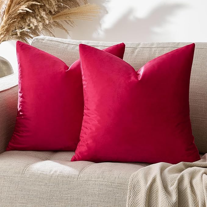 GIGIZAZA Decorative Throw Pillow Covers 16x16, Velvet Sofa Boho Cushion Pillows by GIGIZAZAFocusingonhomedecoration