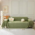 STACYPIK Soft Matcha Green Sectional Couch Covers Minimalist Sofa Throw Cover Herringbone Couch Protector for 2 Cushion Couch L Shape Sofa Cover Futon Cover Decorative for Couch-71X118IN