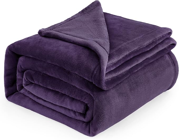 Bedsure GentleSoft Purple Fleece Blankets King Size by BEDSURE