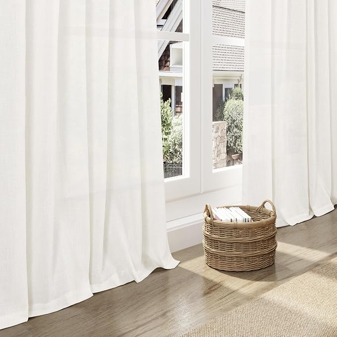 Nanspring Neutral Linen Curtains 102 Inches Long - Image 5