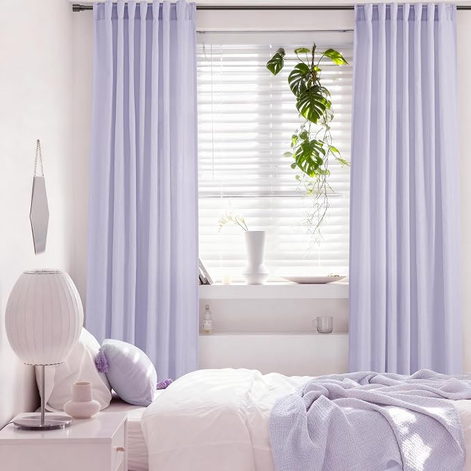 Lavender Back Tab Linen Curtains 102 Inches Length - Image 5