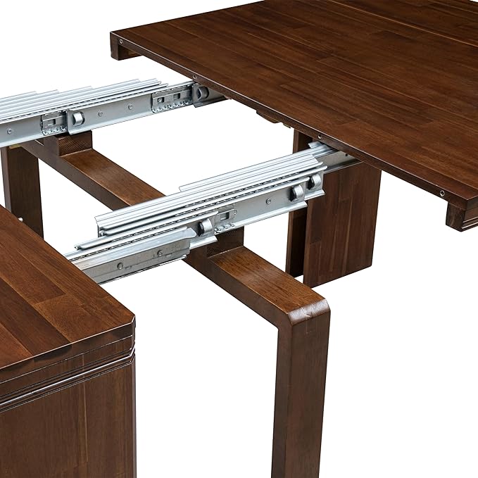 X12FO-008-18 - 13 Pieces Mid Century Dining Set includes an Extendable Rectangle Kitchen Table and 12 Dining Chairs, 39x120 Inch, Antique Walnut