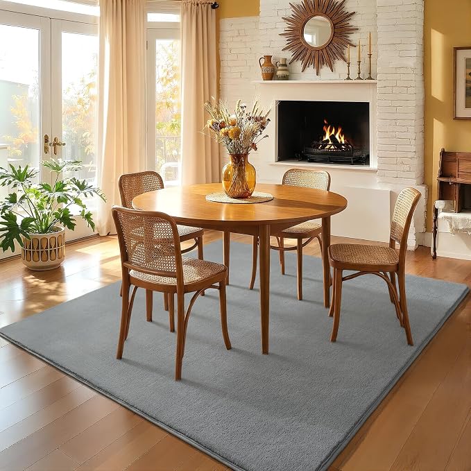 Amearea 6x6 Square Area Rugs for Bedroom Living Room, Modern Grey Thickened - Image 9