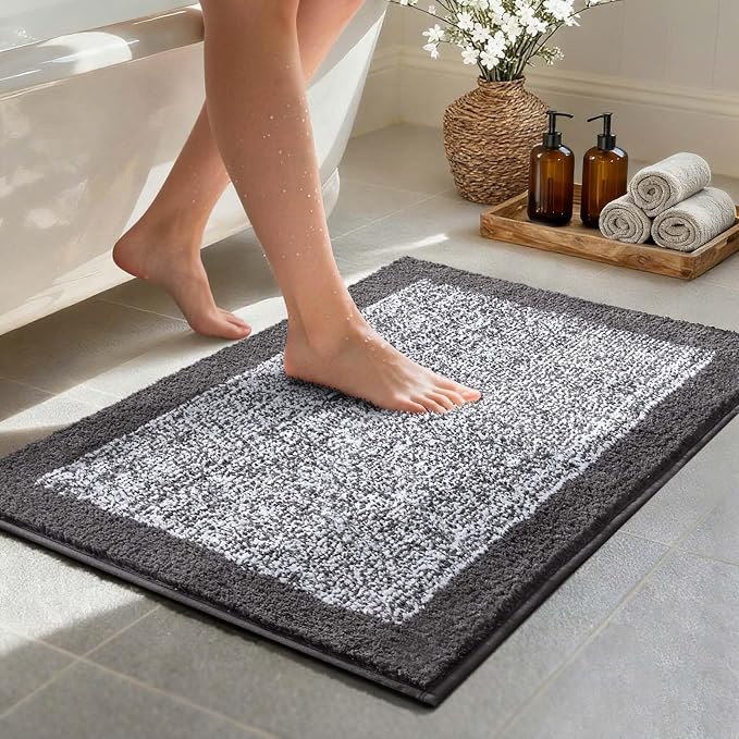 Bathroom Rugs 30x20 Non Slip Washable, Soft Absorbent Quick Dry Mats by Unknown