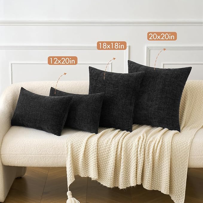 MIULEE Halloween Pack of 2 Couch Throw Pillow Covers 12x20 Inch Soft Black - Image 4