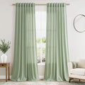 Nanspring Mist Sage Linen Curtains 108 Inches Long by Nanspring