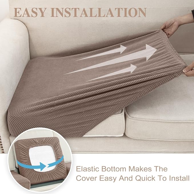 Couch Cushion Covers for Sectional Sofa L Shape Washable Separate Seat Chaise - Image 5
