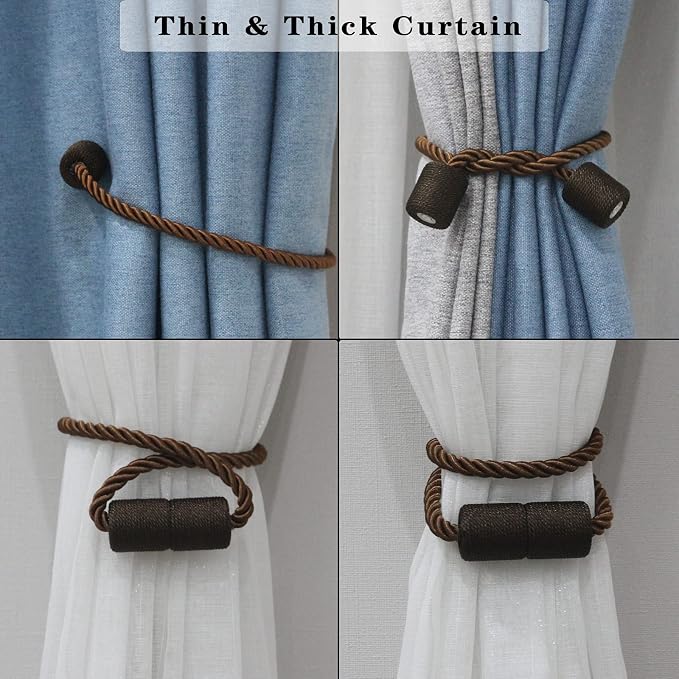 2 Pack Strong Magnetic Curtain Tiebacks Outdoor Elegant Decorative Tie Backs - Image 5