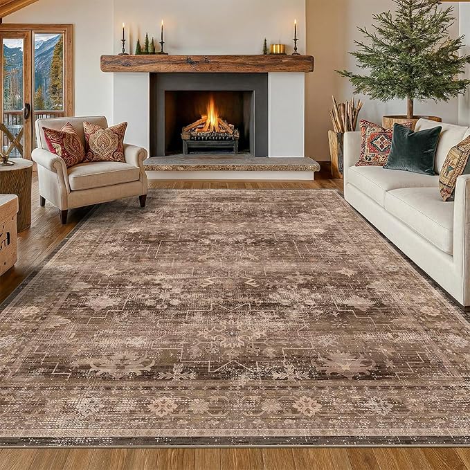 Hazo Haus Brown 9x12 Living Room Rug by HazoHaus