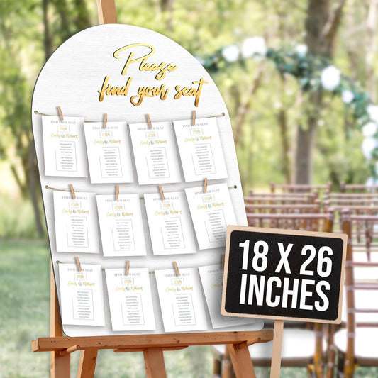 Wedding Seating Chart Board Display for Wedding Reception - Rustic Seating Chart for Reception Display, Find Your Seat Sign Wood Board Decor Ideas