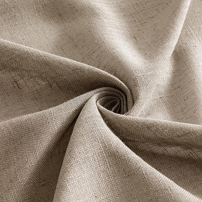 MIULEE Taupe Grey Linen Curtains 63 Inch Length 2 Panels - Image 8