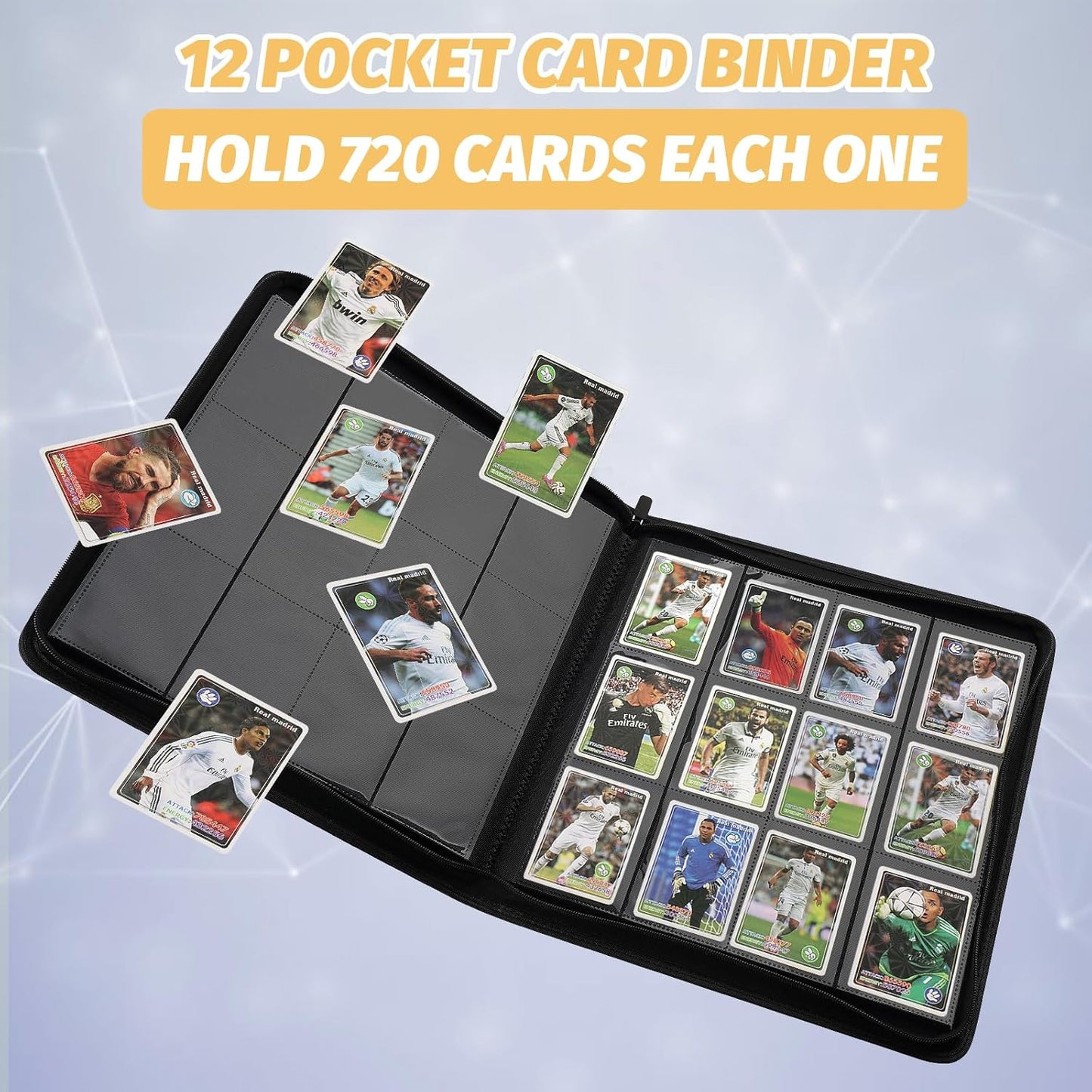 Trading Card Binder 12 Pocket, 720 Pockets Card Binders, Card Collection Binder, Card Album Folder for MTG, TCG, Sports Cards, Game Cards (Red)