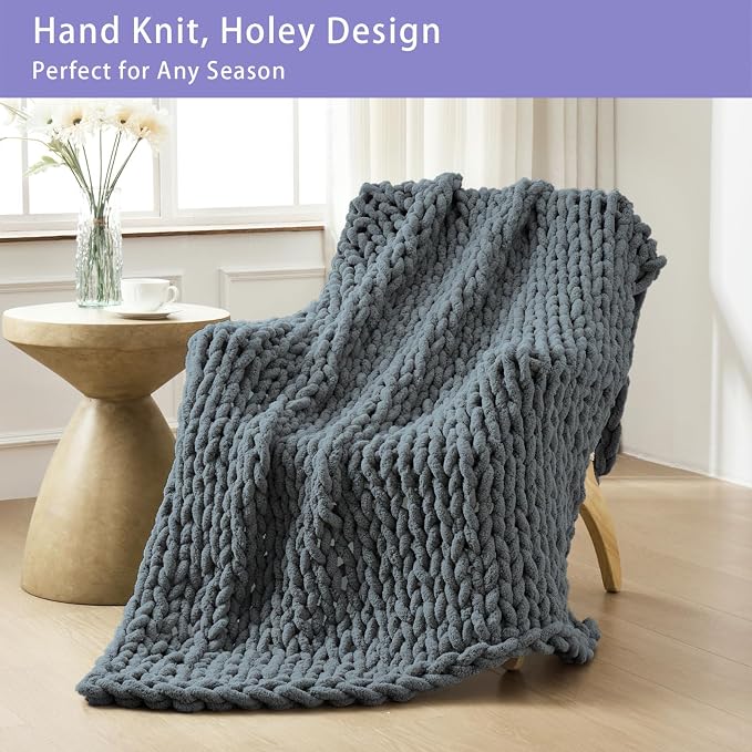 Bigacogo Chunky Knit Throw Blanket - Image 4