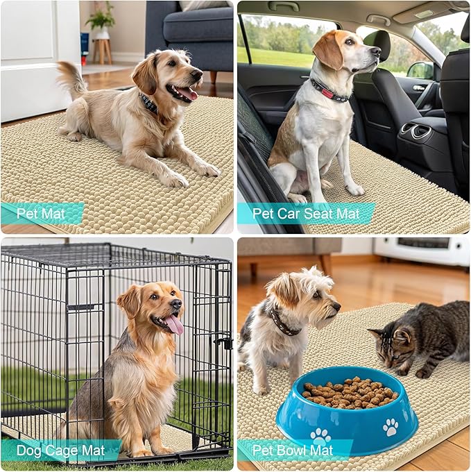 OLANLY Dog Door Mat for Muddy Paws 59x20, Absorbs Moisture and Dirt, Absorbent - Image 7