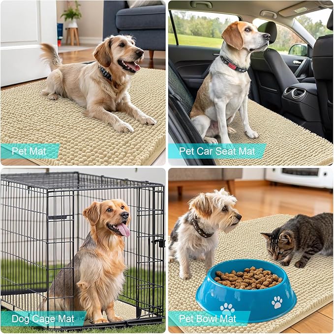 OLANLY Dog Door Mat for Muddy Paws 32x20, Absorbs Moisture and Dirt, Absorbent - Image 7