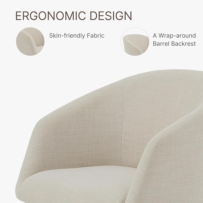 Swivel Dining Chairs Modern Accent Armchair Side Deskchair for Diningroom Vanity Bedroom Livingroom Reading Room,Linen,2 Box