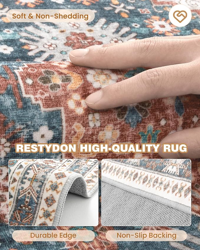 3x5 Washable Area Rug for Entryway, Kitchen Rugs Non Slip for Dining Room - Image 7