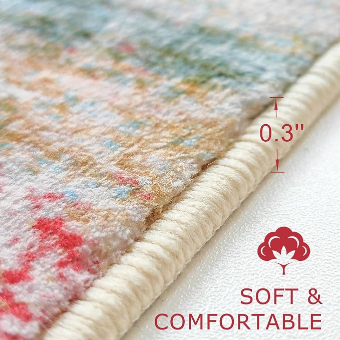 KOZYFLY Area Rug 3x5 Modern Ombre Living Room Rug, Washable Rugs - Image 2
