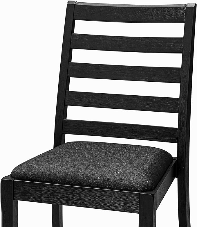 East West Furniture LGX17-BLK-24 -7 Piece Dining Set Includes a Rectangular Kitchen Table with Black Tabletop and 6 Stackable Polyester Fabric Chairs, Black