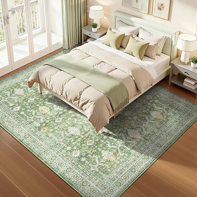 Lofus 8x10 Area Rug for Living Room, Light Green Washable Area Rugs - Image 2