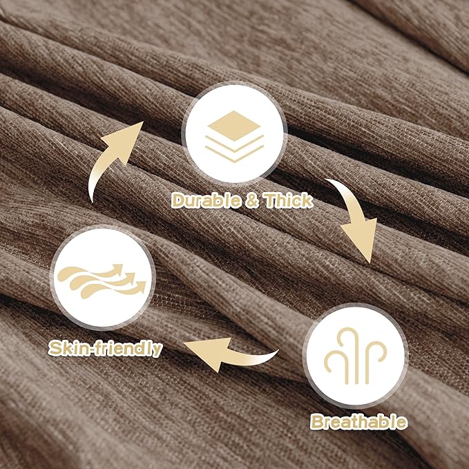 MYSKY HOME Couch Cover for Dogs Washable Couch Covers Couch Covers for Dogs Couch Cover 2 Cushion Sofa Non Slip Dogs Furniture Protector with Tassels Chenille Sofa Covers for Pets, 71"x102", Sand