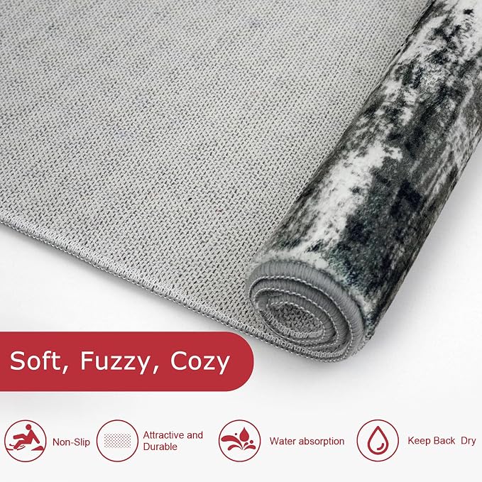 KOZYFLY Modern Abstract Hallway Runner Rug, 2x8 Kitchen Rugs Non-Slip Washable - Image 6