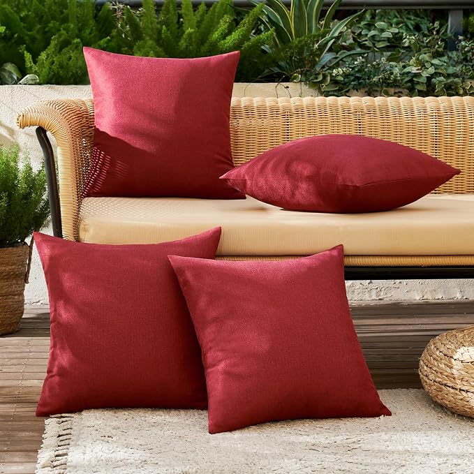 MIULEE Pack of 4 Decorative Throw Pillow Covers Linen Waterproof Pillow Covers - Image 2