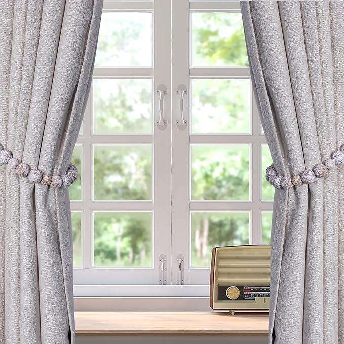 Wood Bead Curtain Tiebacks, KLOGTSIND Set of 2 Curtain Holdbacks - Image 7