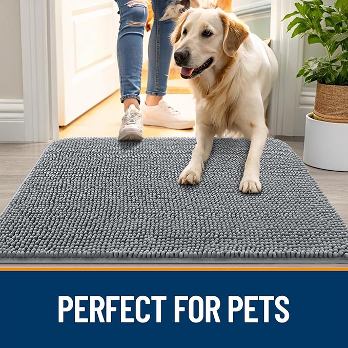 OLANLY Dog Door Mat for Muddy Paws 47x20, Absorbs Moisture and Dirt, Absorbent - Image 6