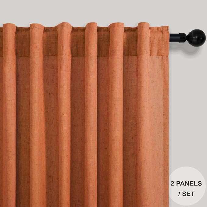 Burnt Orange Curtains 108 Inches Long - Image 2