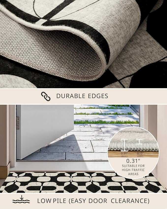 Latte&Fog 8x10 Area Rugs for Living Room, Large Vintage Washable Rug, Boho Non - Image 5