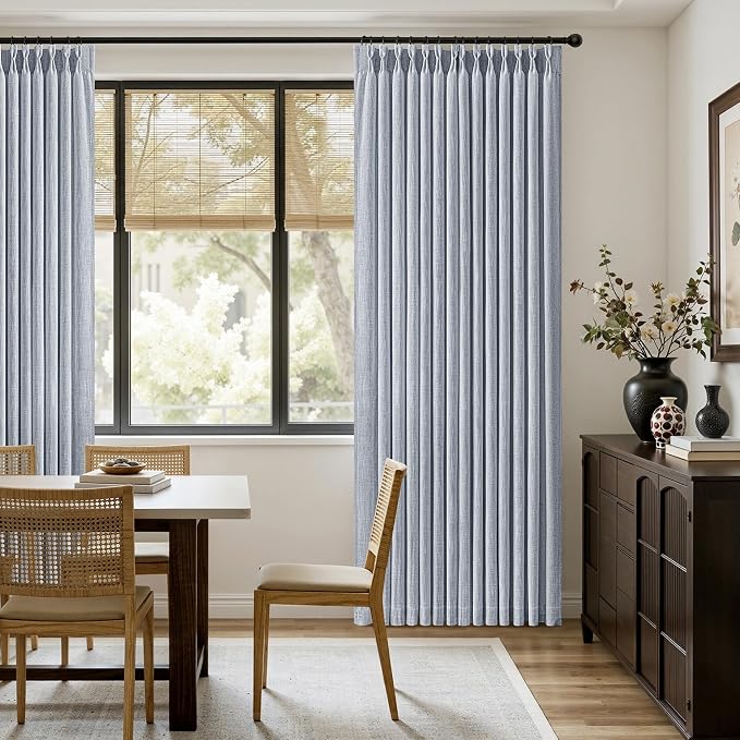 MIULEE Pinch Pleated Thick Linen Curtains 102 Inches Long 2 Panels - Image 5