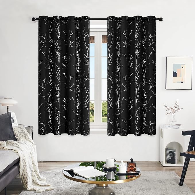 Deconovo Black Blackout Curtains, Thermal Insulated Soundproof Privacy Curtain - Image 2