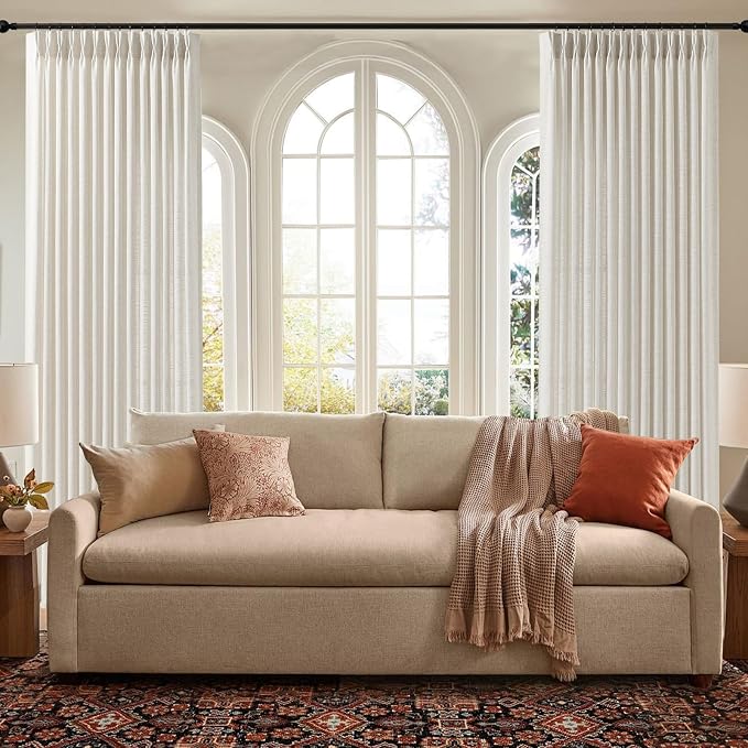 IVAPUPU Natural Pinch Pleated Curtains 84 Inch Length - Image 9