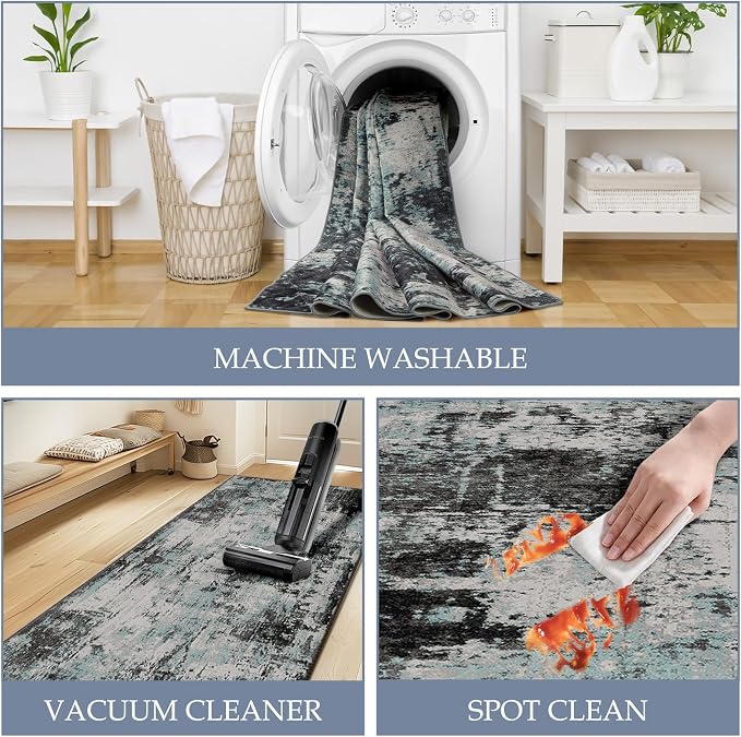 Washable Area Rugs 5'x8' Non-Slip Modern Abstract Soft - Image 5