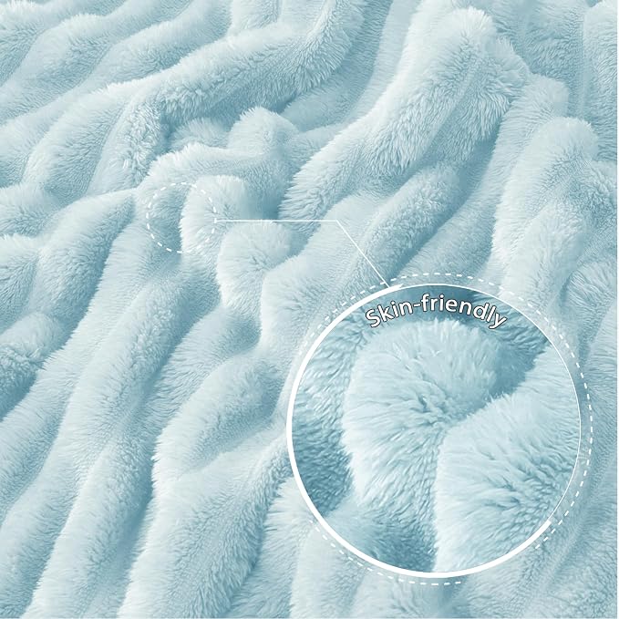 Exclusivo Mezcla Twin Size Flannel Fleece Blanket, Super Soft Striped Jacquard - Image 5