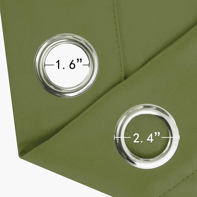 LEMOMO Olive Green Thermal Blackout Curtains/52 x 108 Inch/Set of 2 Panels Room - Image 6